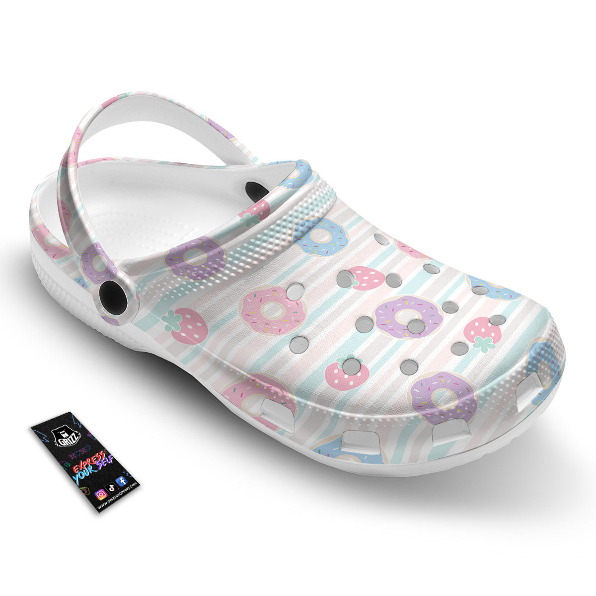 Donut Pastel Print Pattern Clog-grizzshop