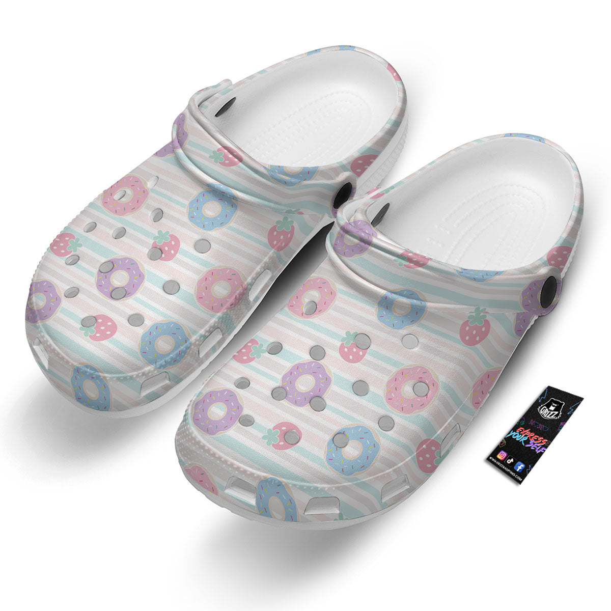 Donut Pastel Print Pattern Clog-grizzshop