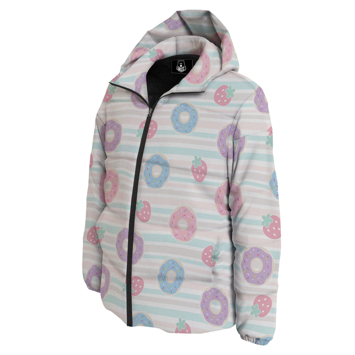 Donut Pastel Print Pattern Down Jacket-grizzshop