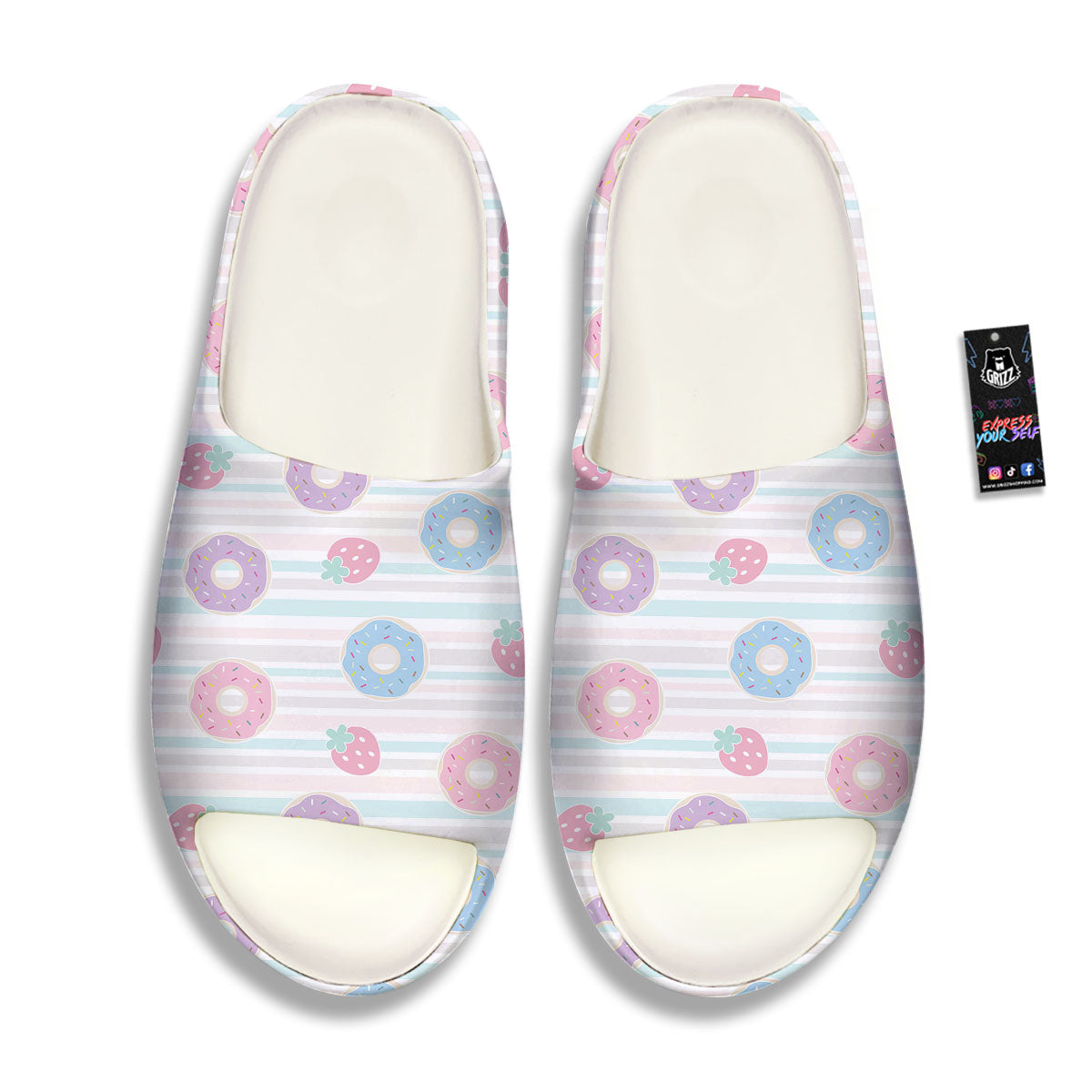 Donut Pastel Print Pattern Sandals-grizzshop
