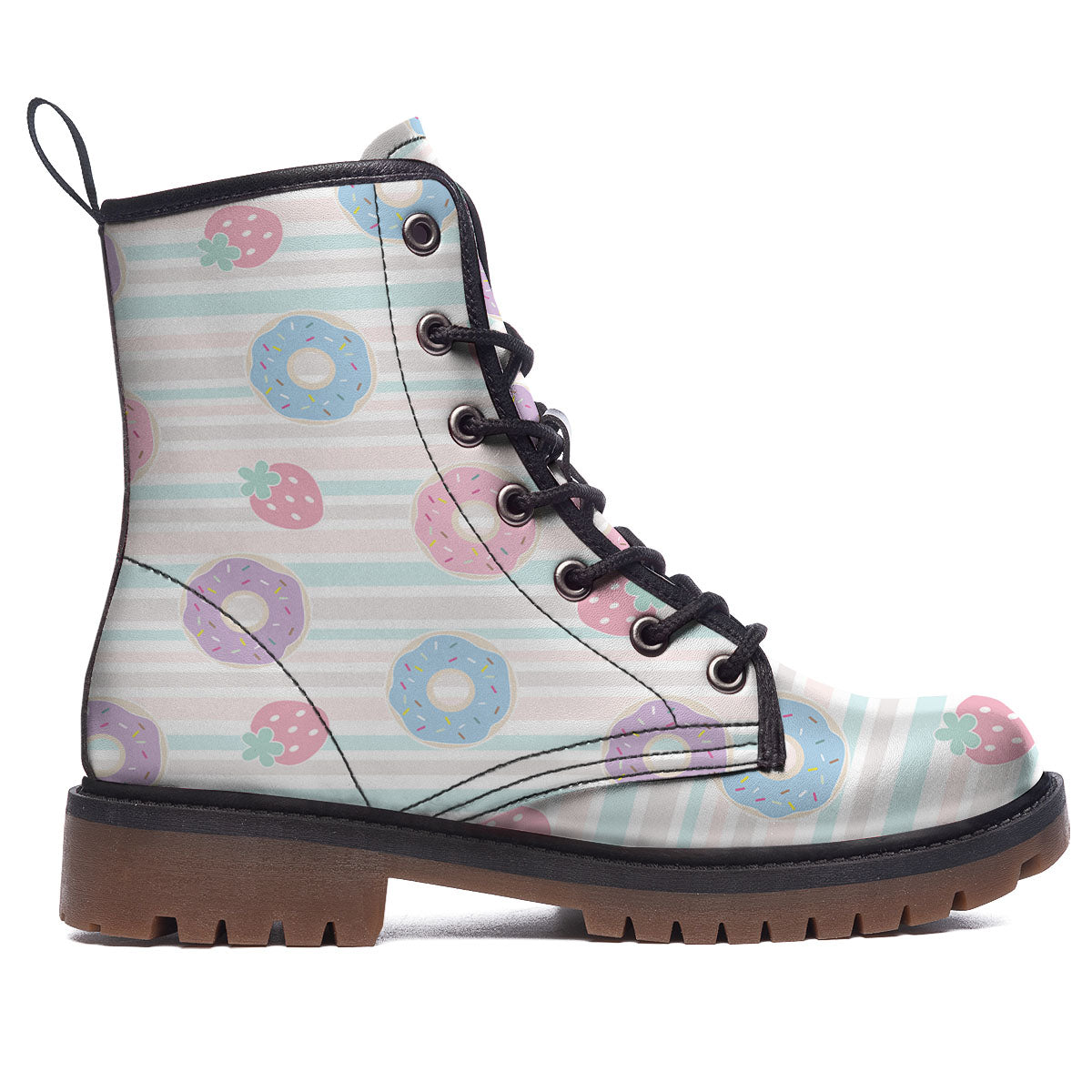 Donut Pastel Print Pattern Work Boots-grizzshop