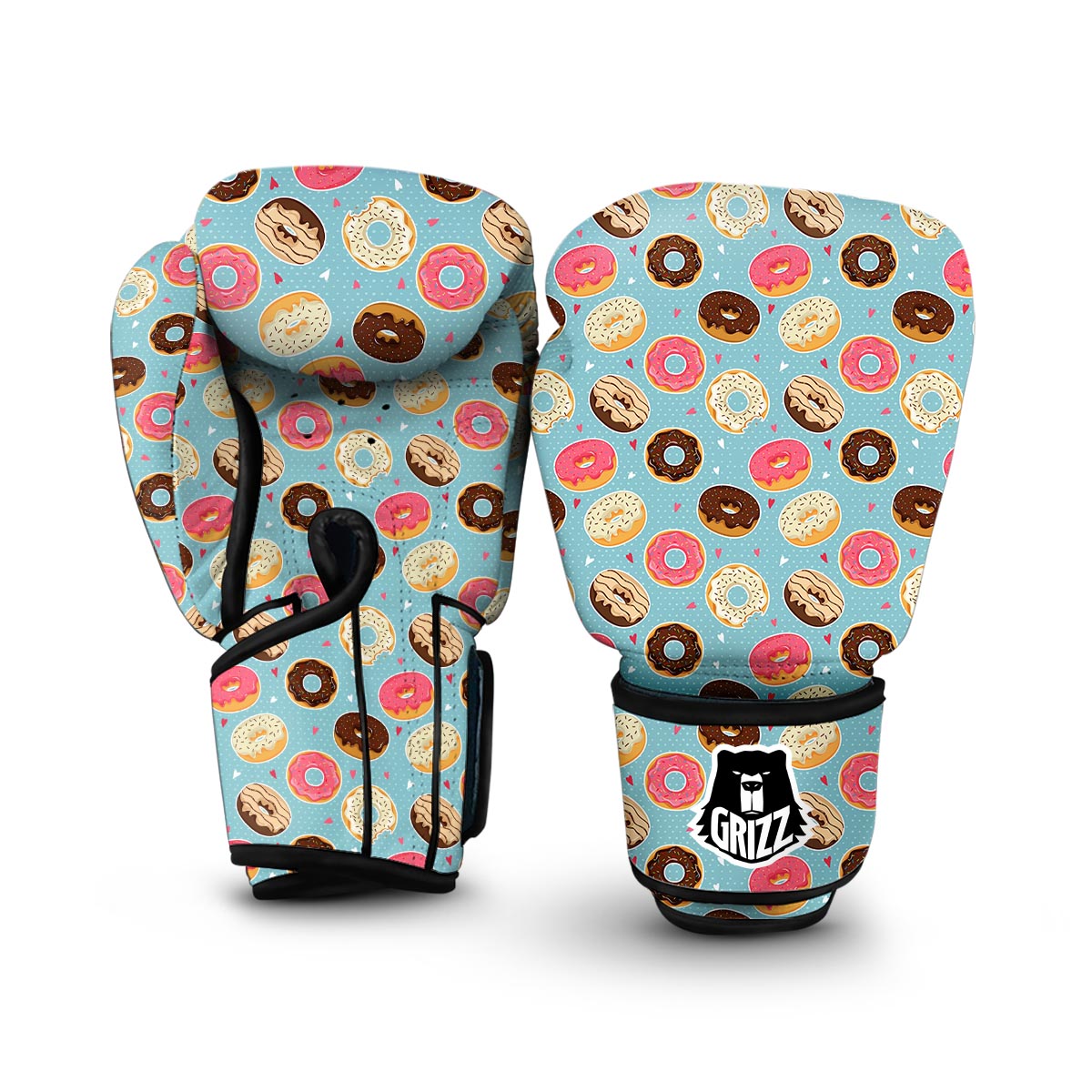 Donut Pattern Print Boxing Gloves-grizzshop