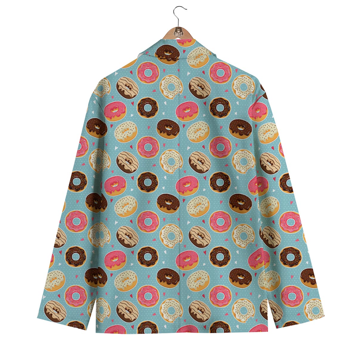 Donut Pattern Print Men's Blazer-grizzshop
