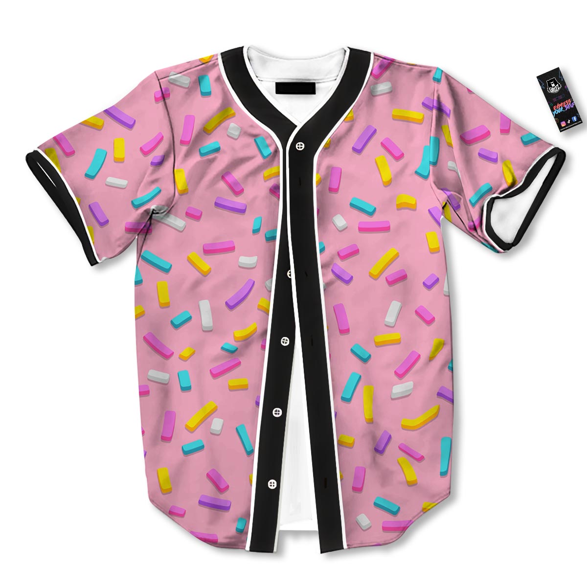 Donut Sprinkles Print Pattern Baseball Jersey-grizzshop