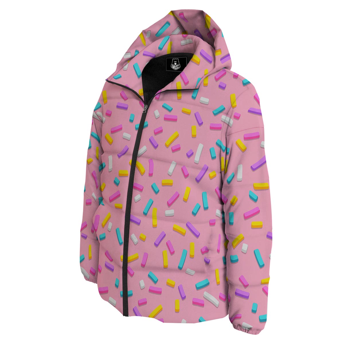Donut Sprinkles Print Pattern Down Jacket-grizzshop