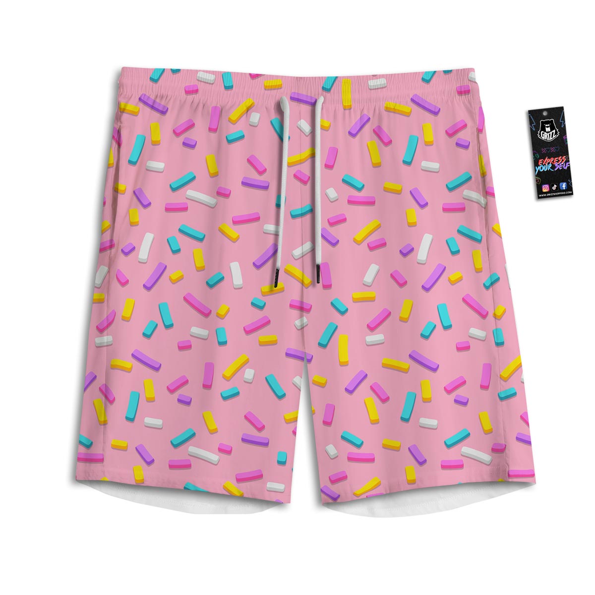 Donut Sprinkles Print Pattern Men's Athletic Shorts