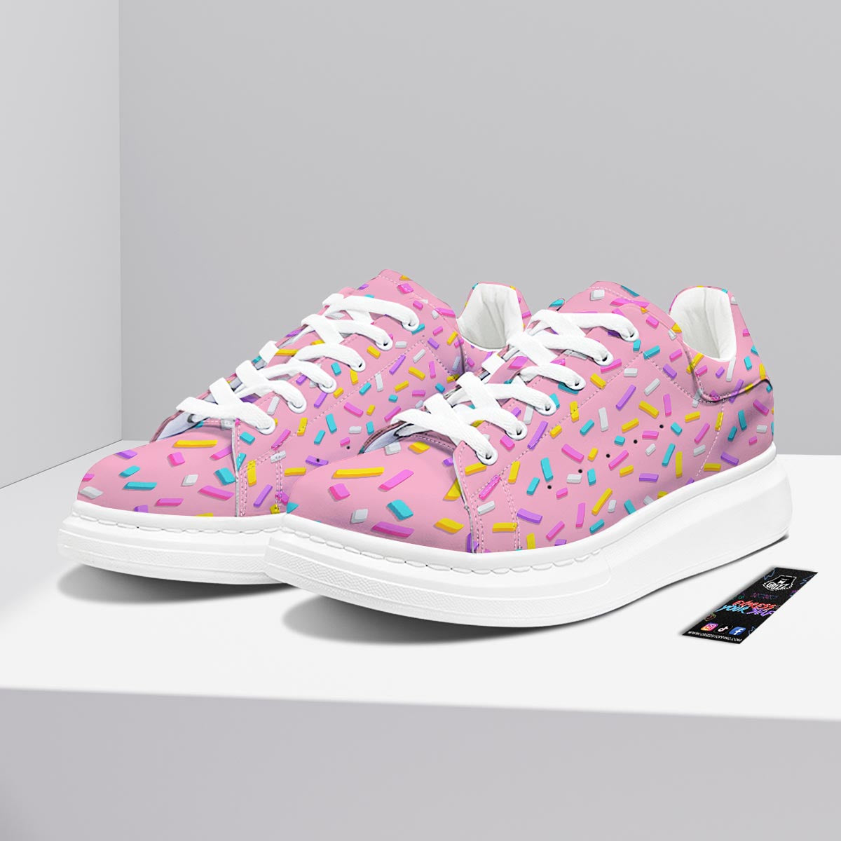 Donut Sprinkles Print Pattern Platform Shoes-grizzshop