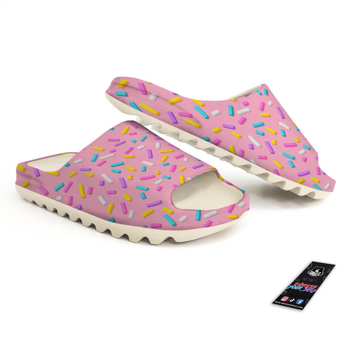 Donut Sprinkles Print Pattern Sandals-grizzshop