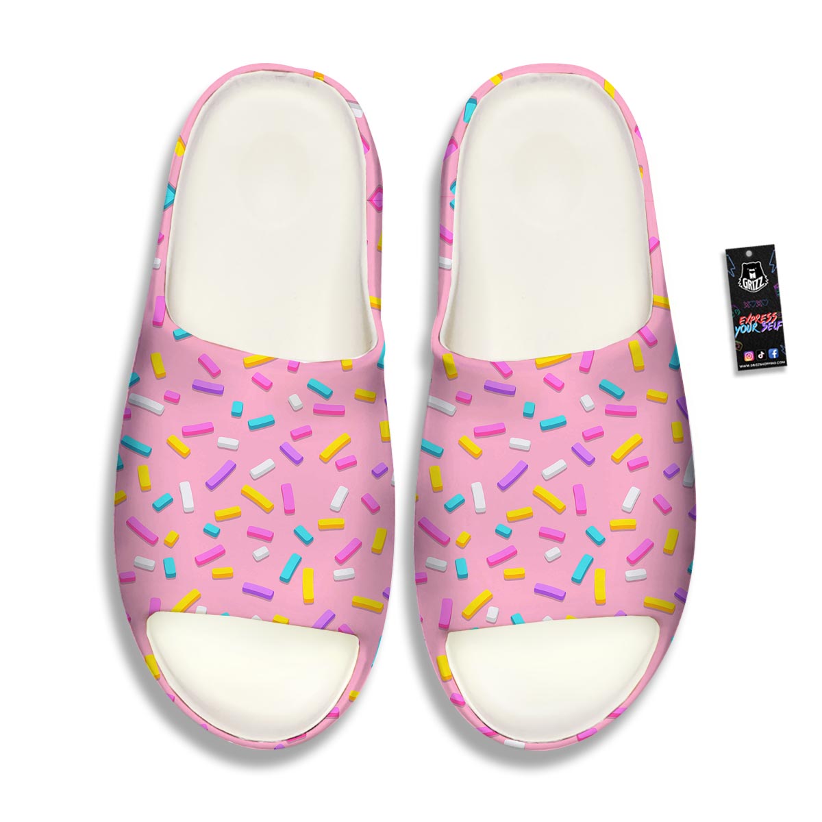 Donut Sprinkles Print Pattern Sandals-grizzshop