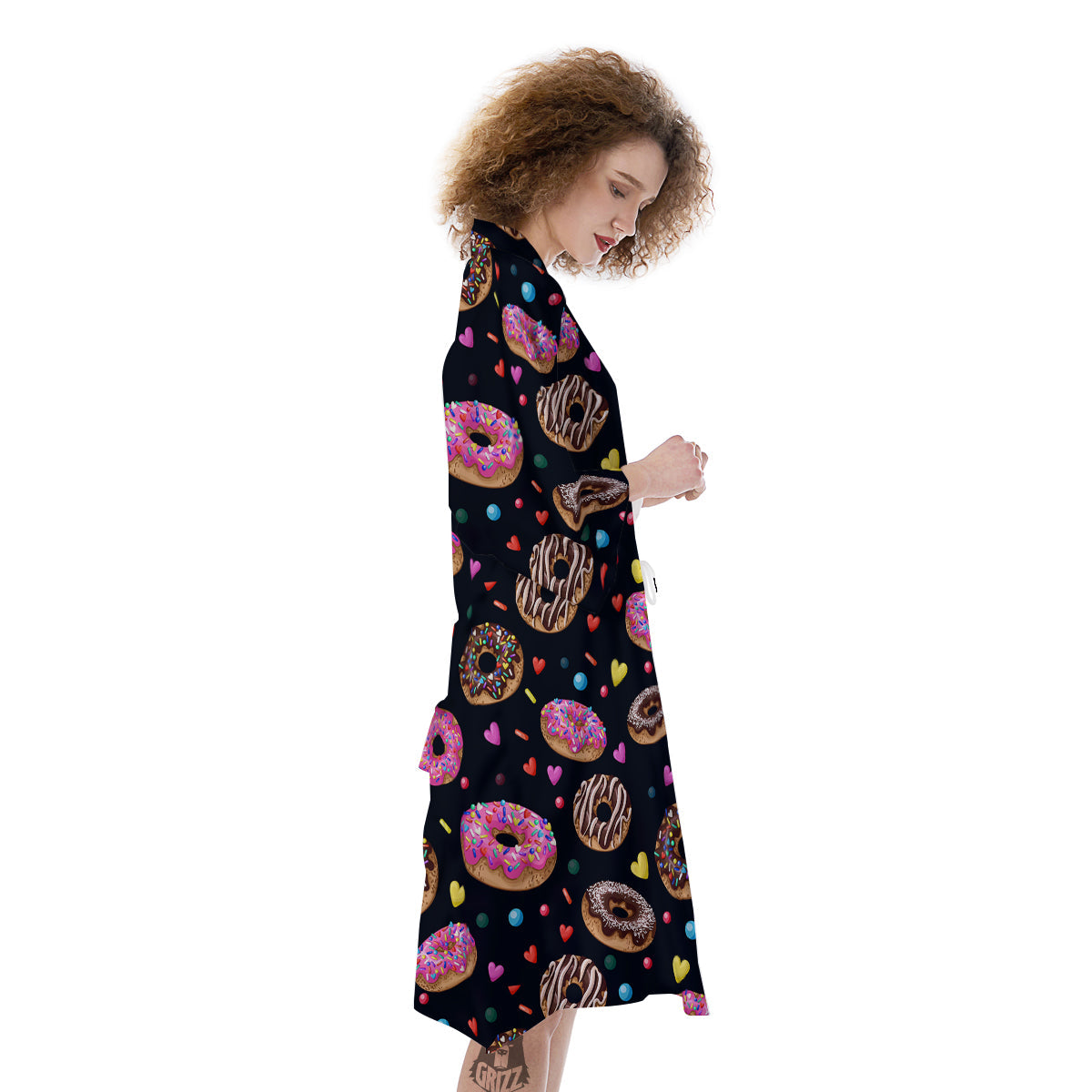Donut Yummy Print Pattern Kimono-grizzshop