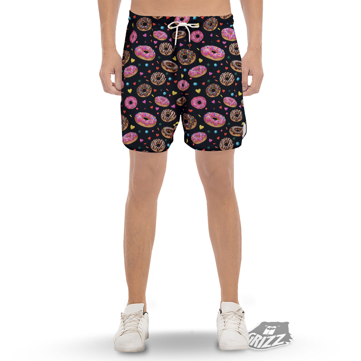 Donut Yummy Print Pattern Men's Gym Shorts-grizzshop
