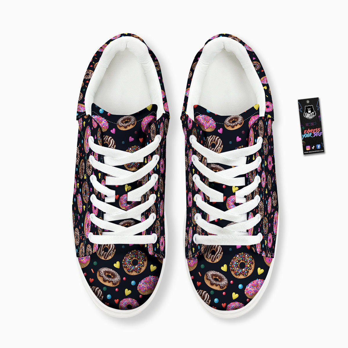 Donut Yummy Print Pattern Platform Shoes-grizzshop