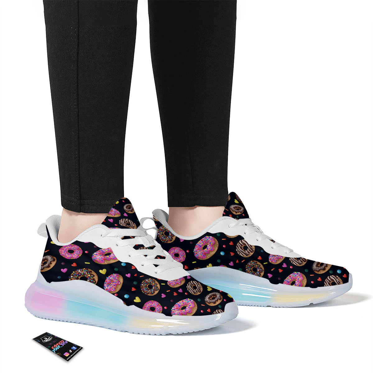 Donut Yummy Print Pattern Running Sneakers-grizzshop