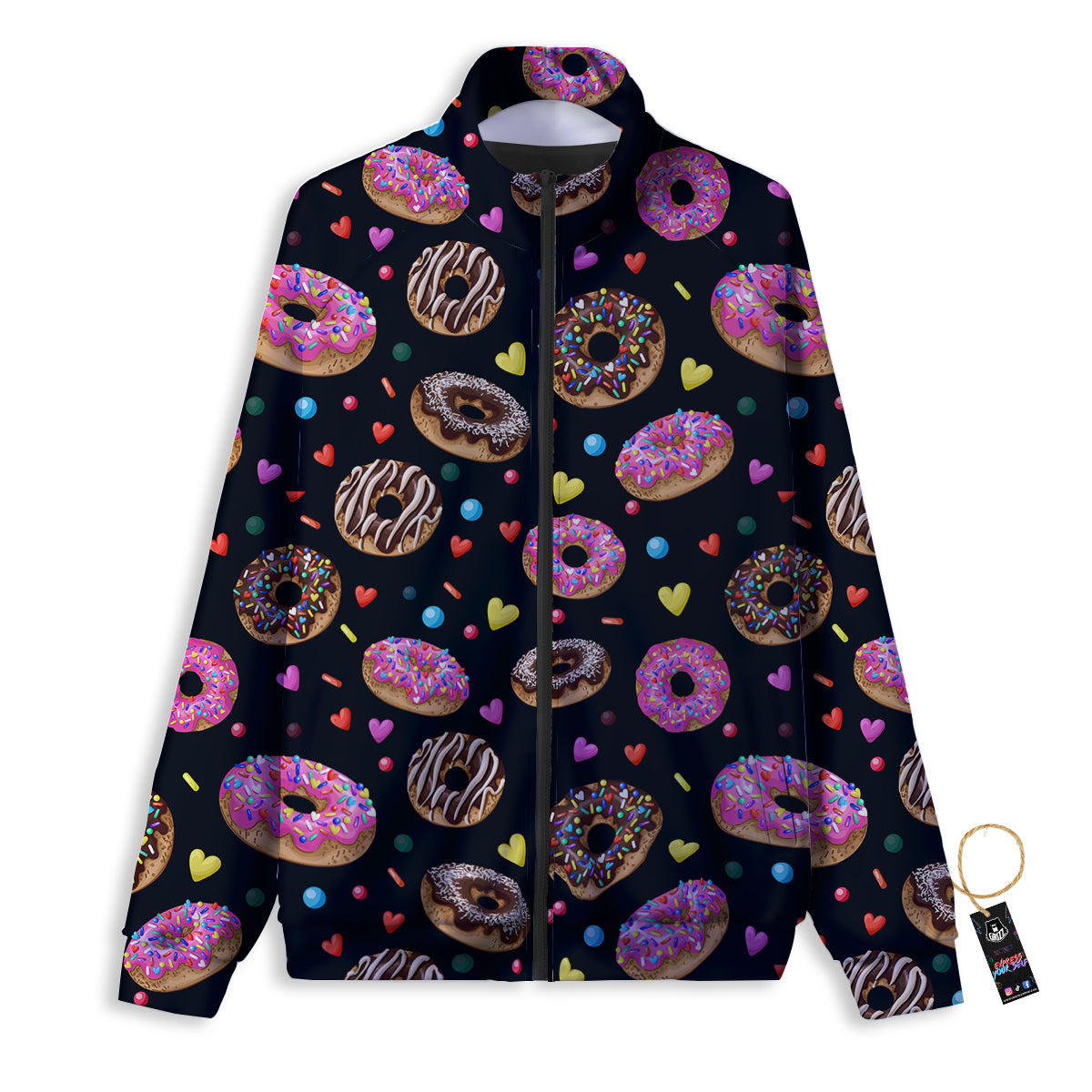 Donut Yummy Print Pattern Track Jacket-grizzshop