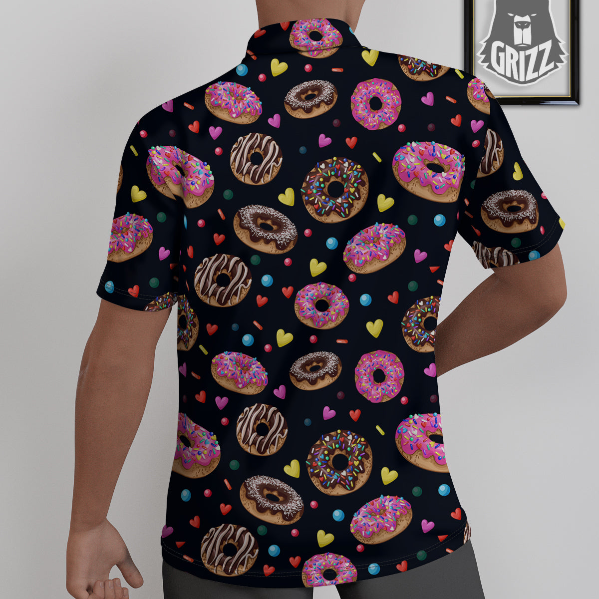 Donut Yummy Print Pattern Untucked Shirts-grizzshop