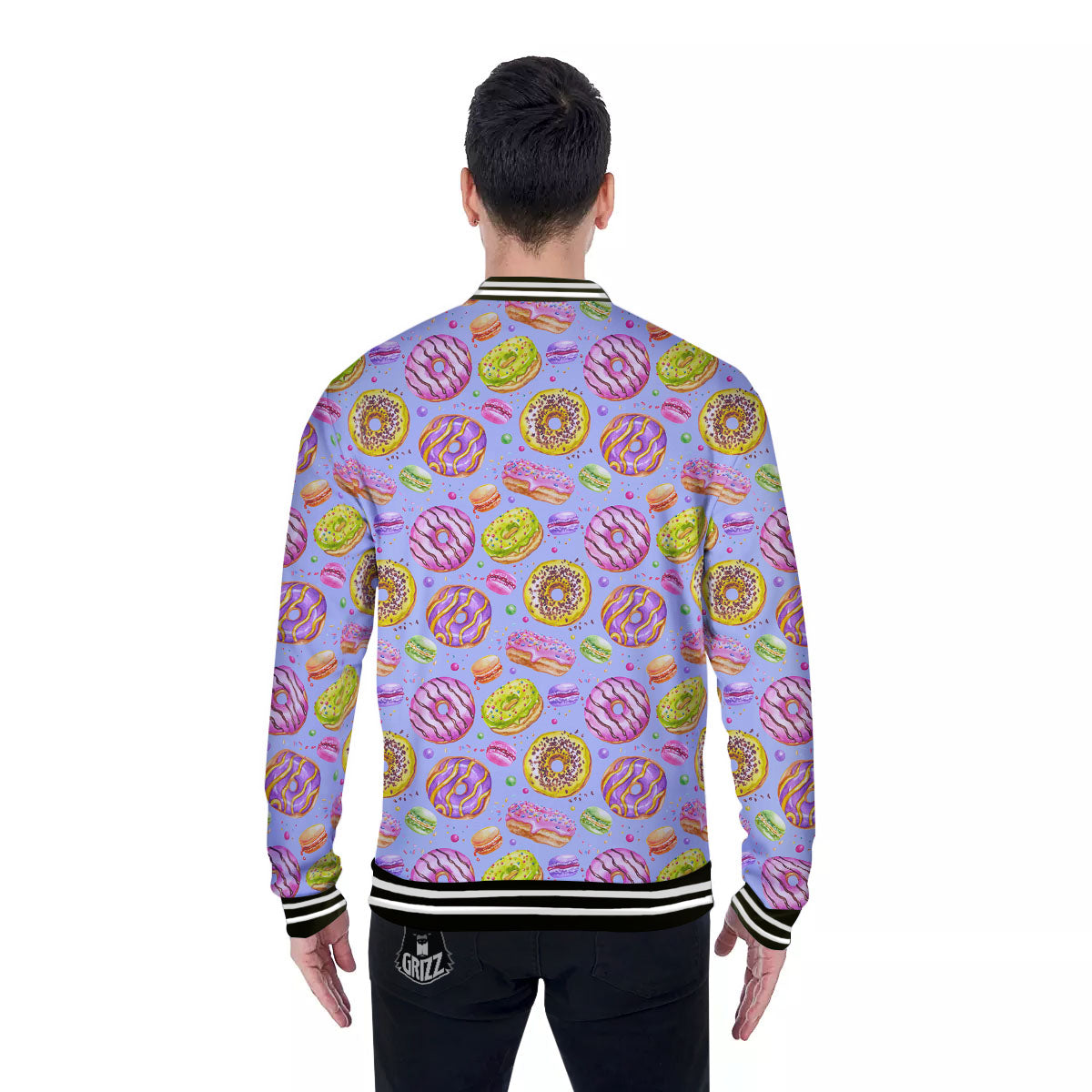 Donuts Print Pattern Baseball Jacket-grizzshop
