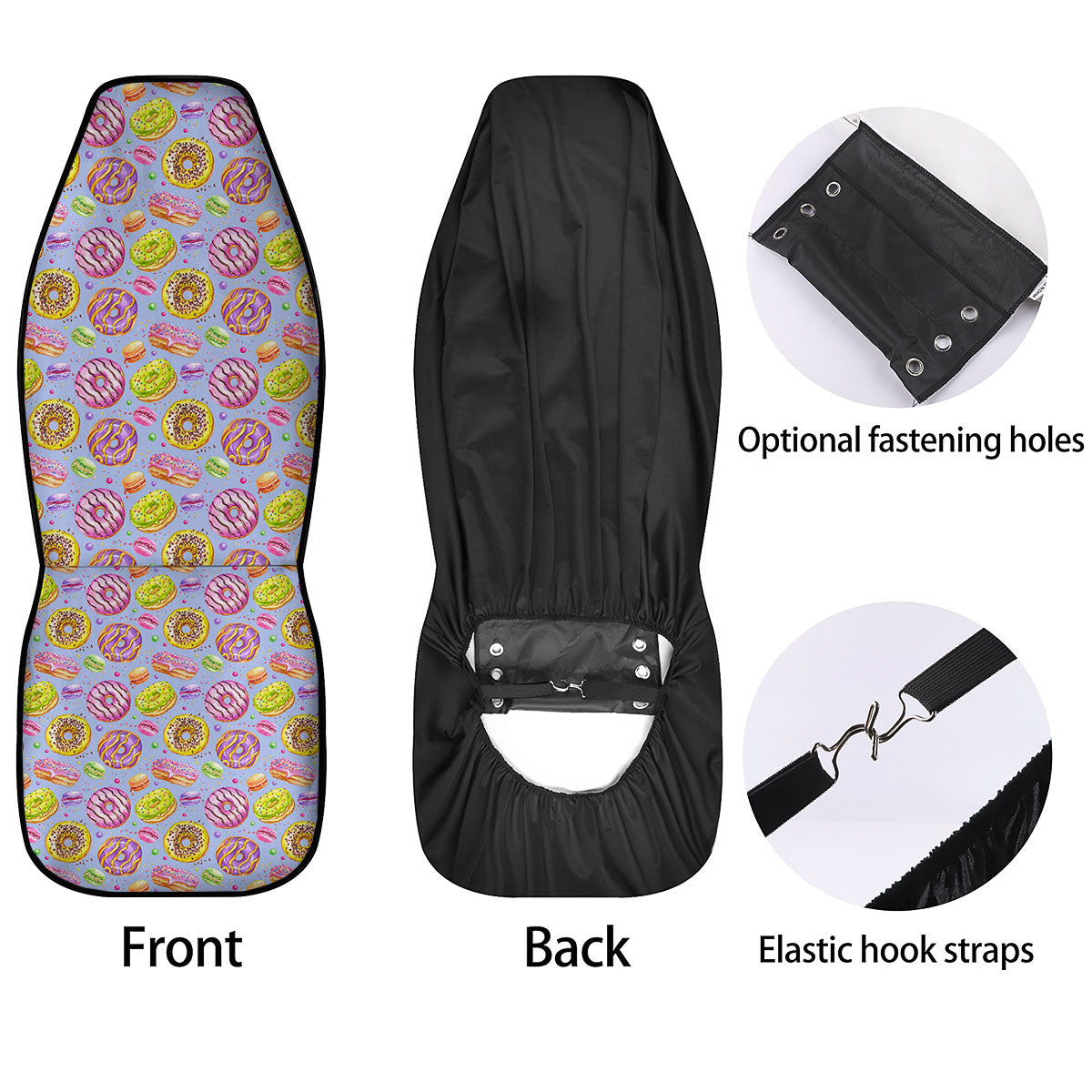 Donuts Print Pattern Car Seat Covers-grizzshop