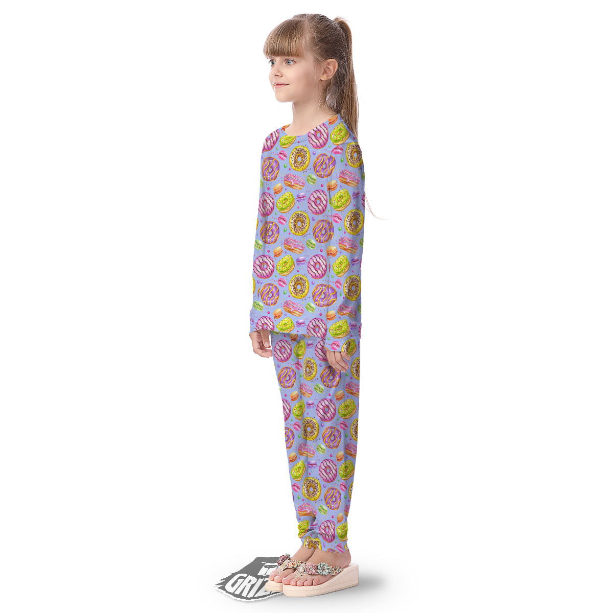 Donuts Print Pattern Kid's Pajamas-grizzshop