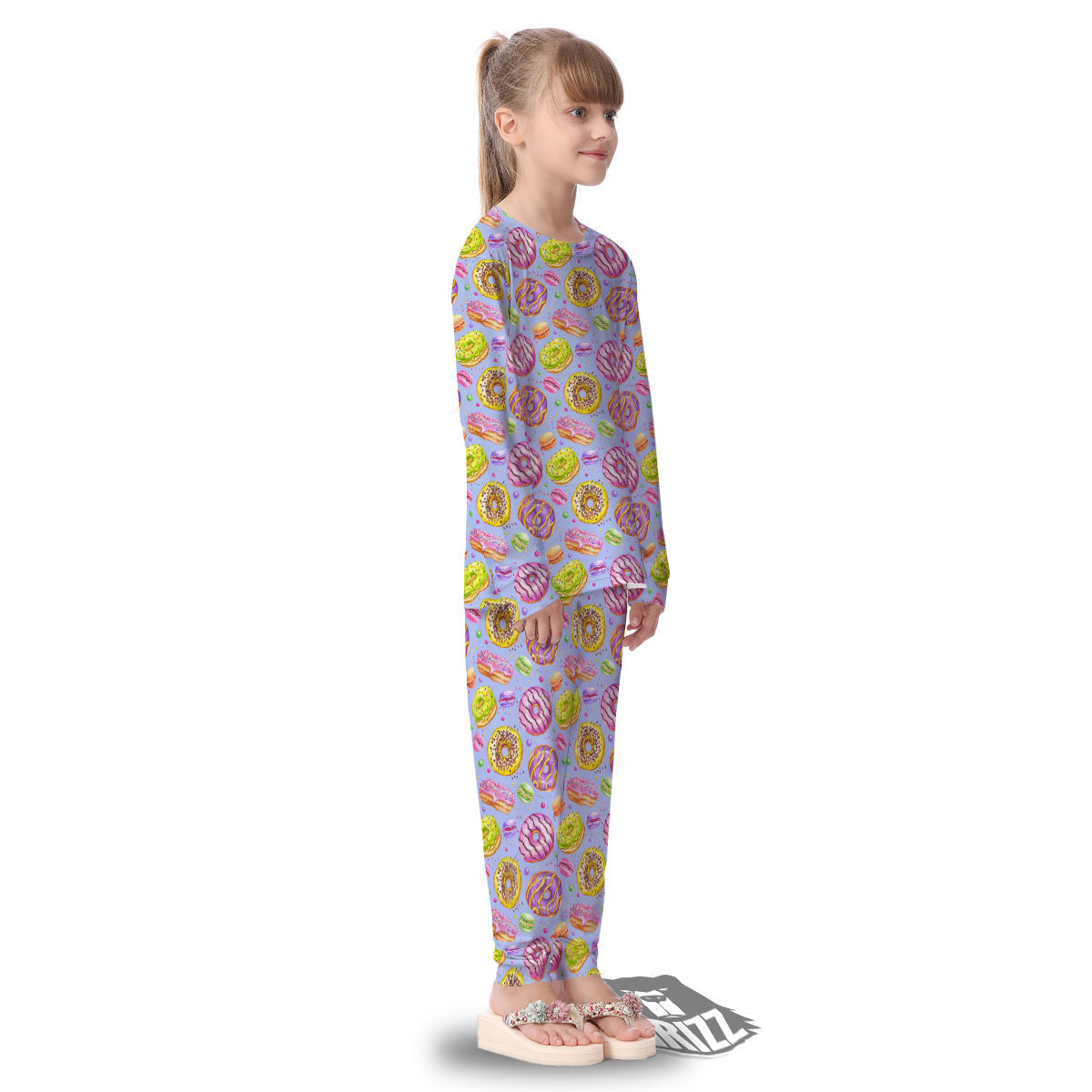 Donuts Print Pattern Kid's Pajamas-grizzshop