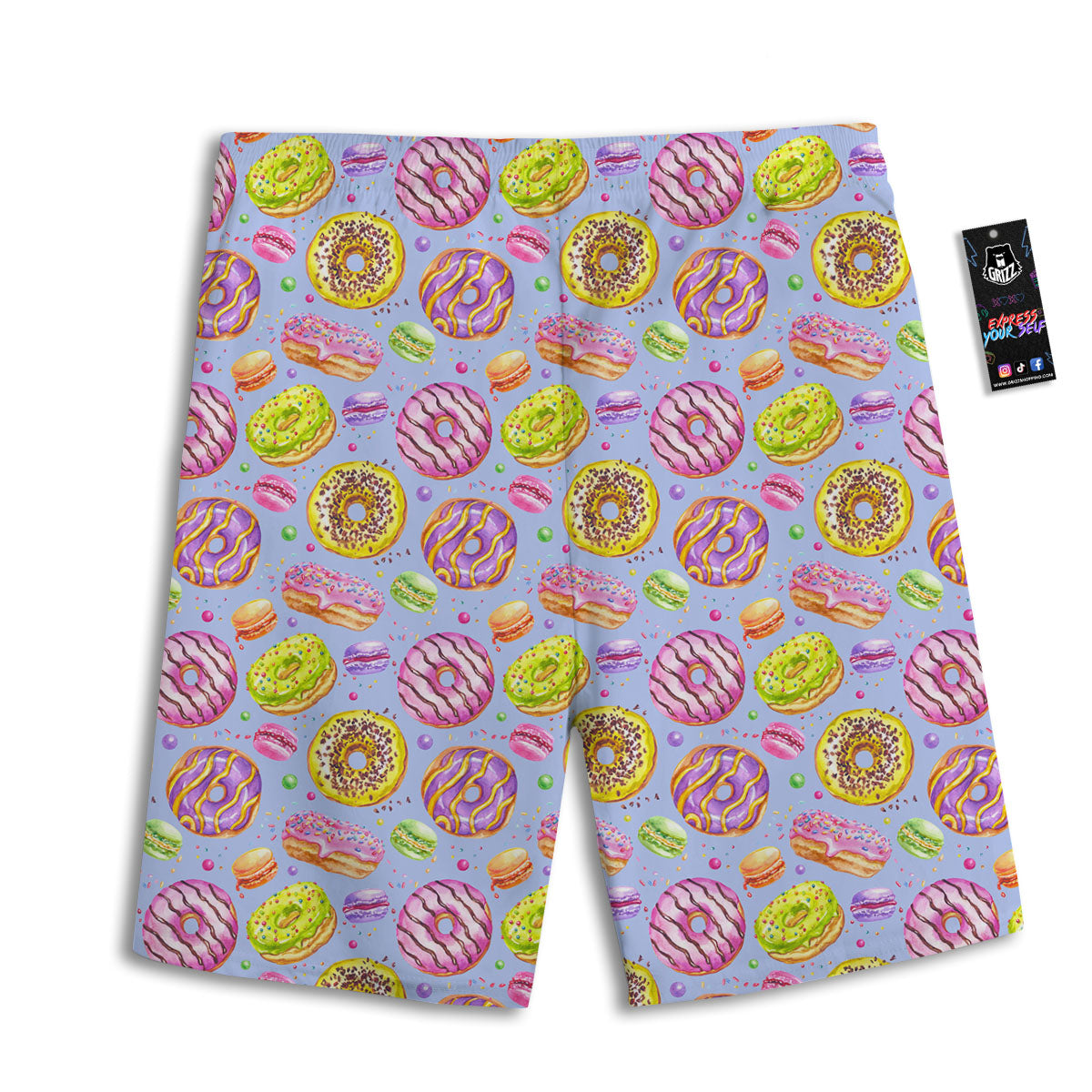 Donuts Print Pattern Men's Athletic Shorts-grizzshop