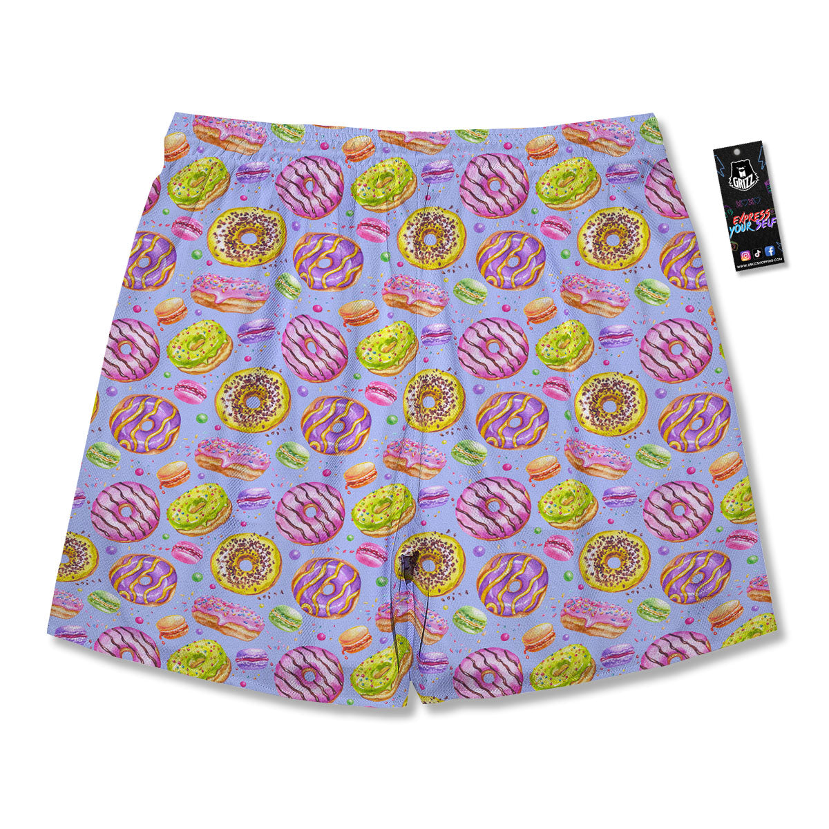 Donuts Print Pattern Men's Running Shorts-grizzshop
