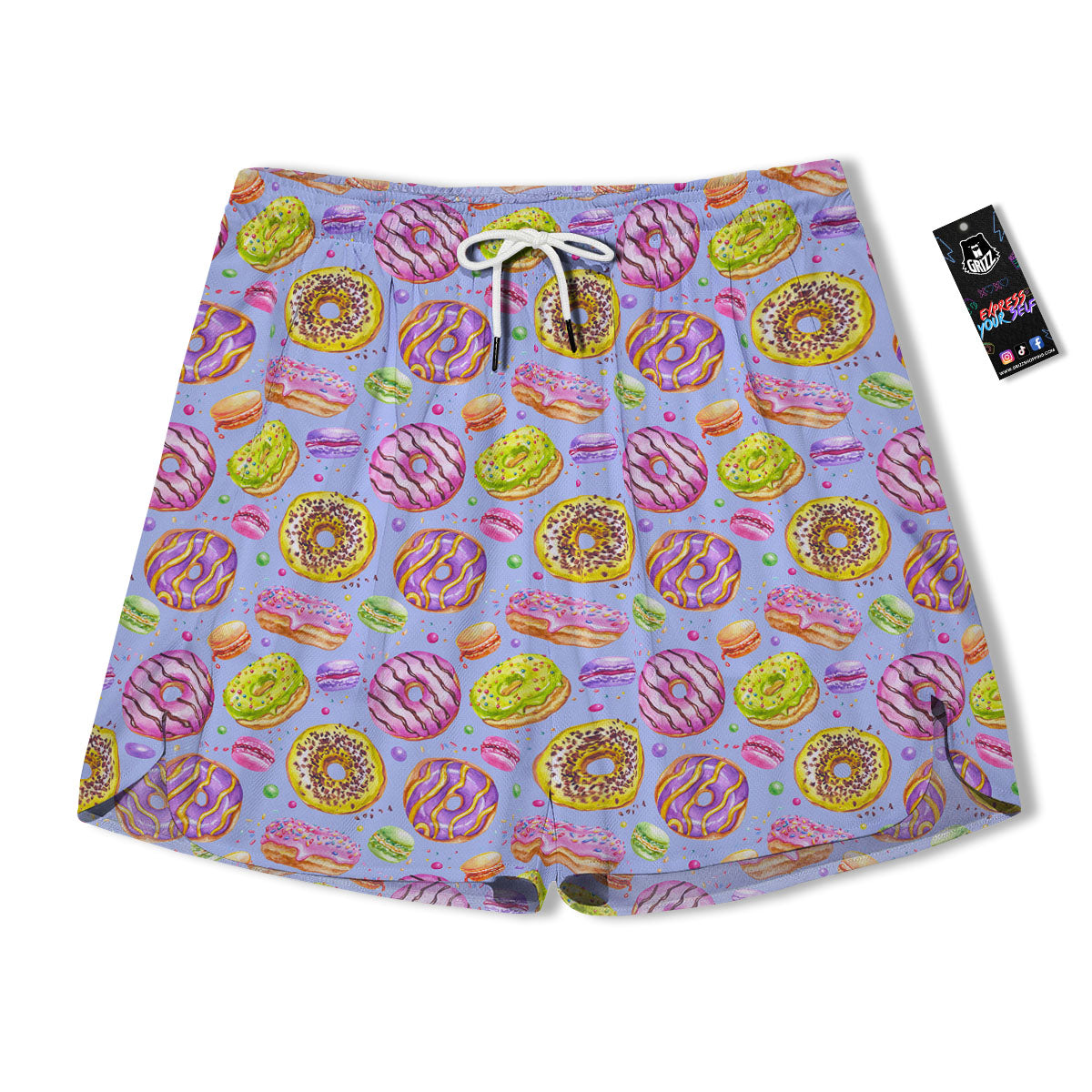 Donuts Print Pattern Men's Running Shorts-grizzshop