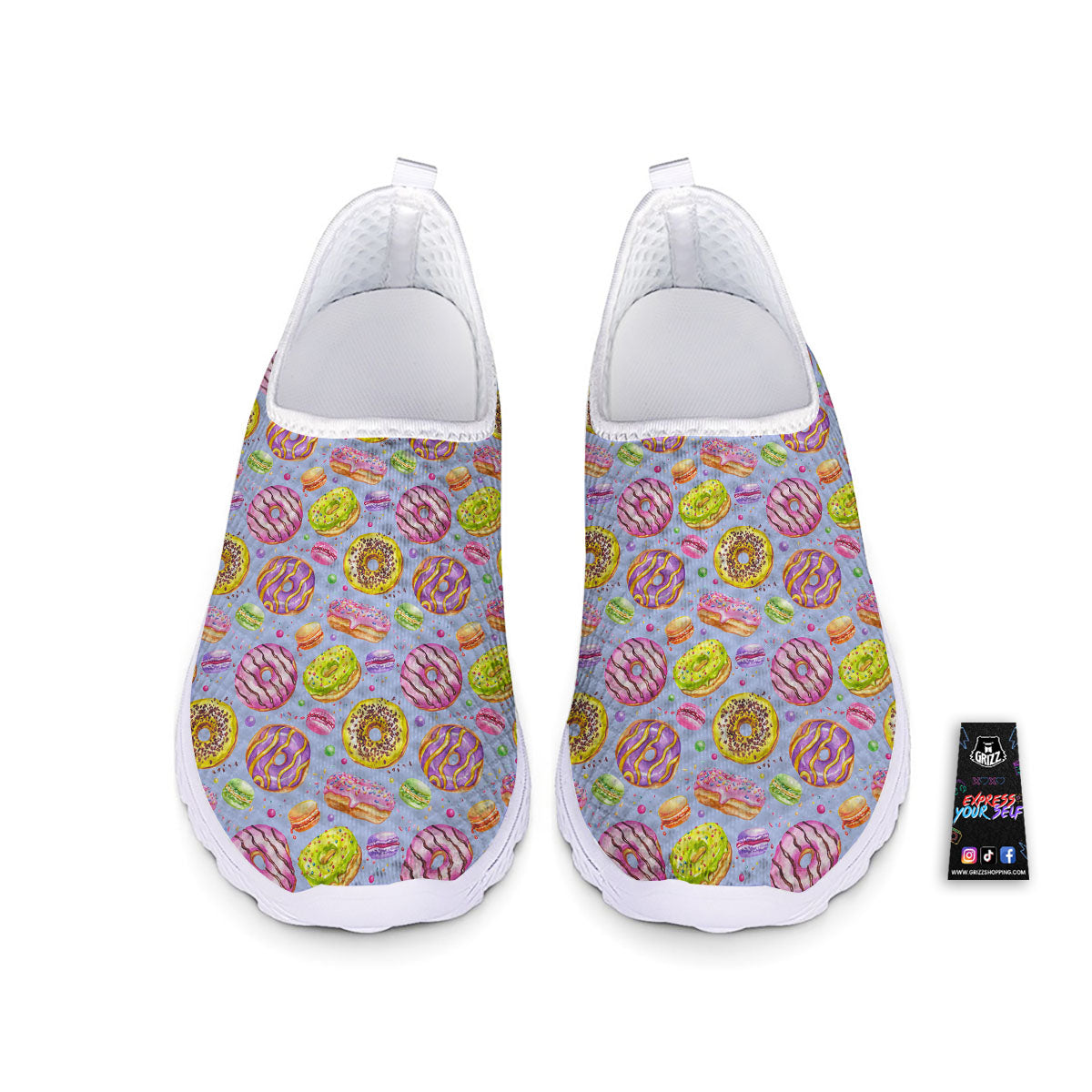 Donuts Print Pattern Nurse Shoes-grizzshop