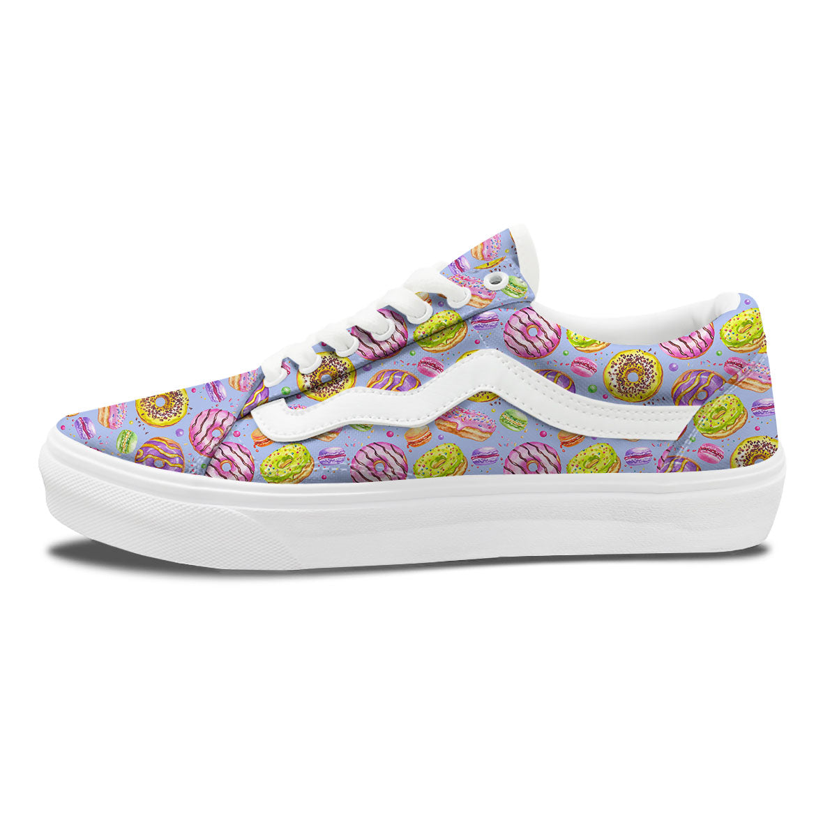 Donuts Print Pattern Skate Shoes-grizzshop