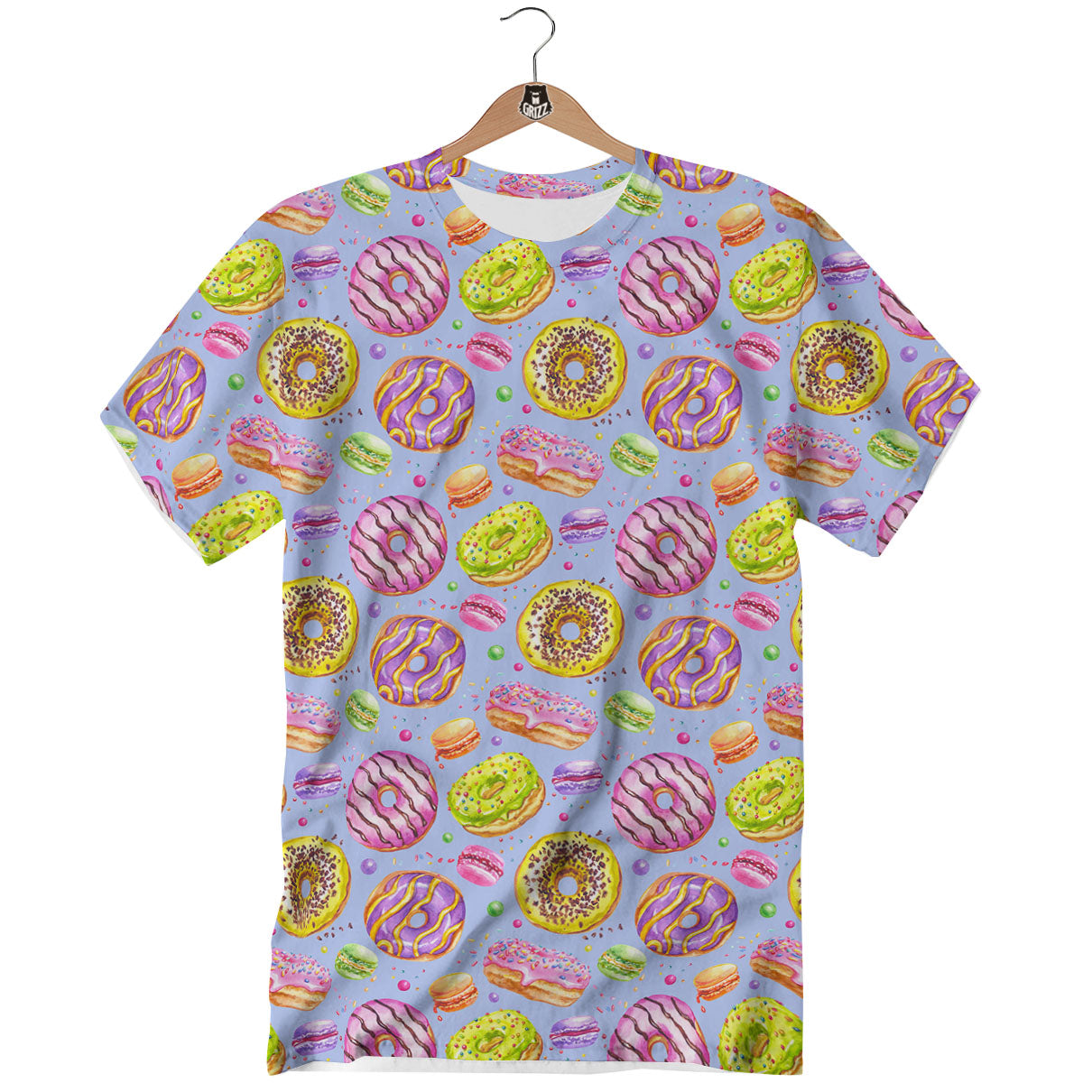 Donuts Print Pattern T-Shirt-grizzshop