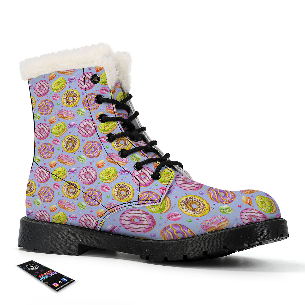 Donuts Print Pattern Winter Boots-grizzshop