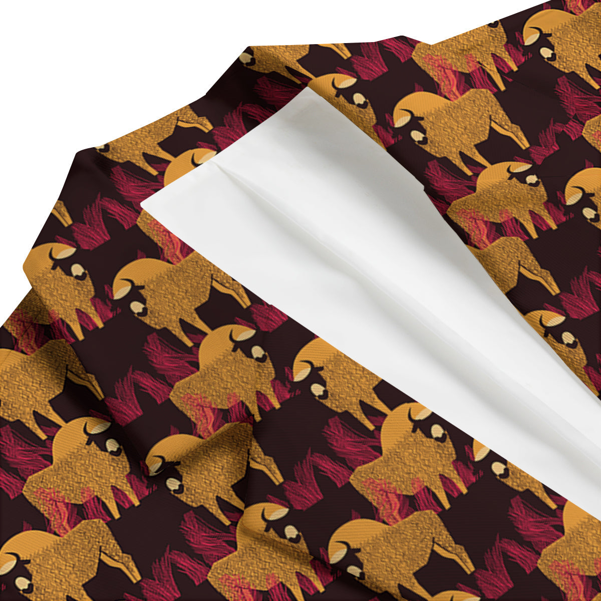 Doodle Bison Print Pattern Men's Blazer-grizzshop