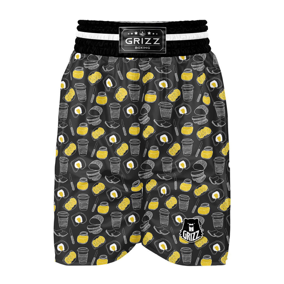 Doodle Breakfast Print Pattern Boxing Shorts-grizzshop