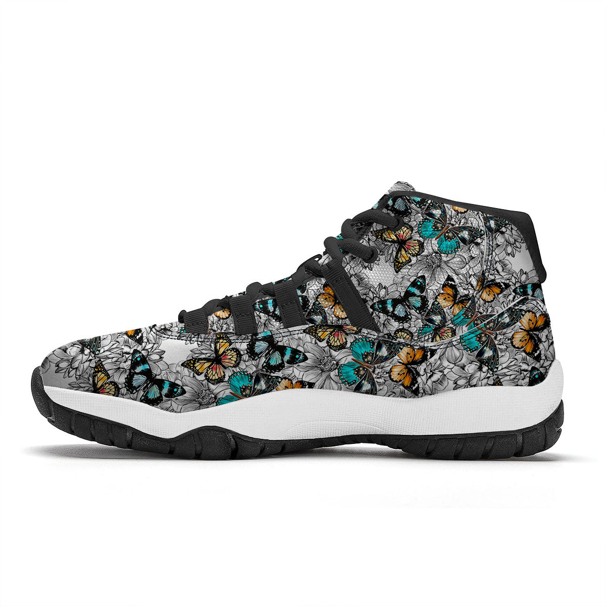Doodle Butterfly Black Bball Shoes-grizzshop