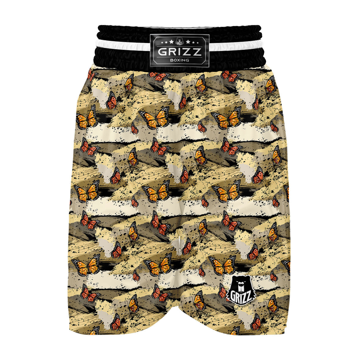 Doodle Butterfly Print Boxing Shorts-grizzshop
