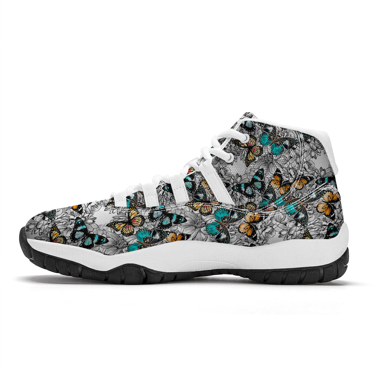 Doodle Butterfly White Bball Shoes-grizzshop