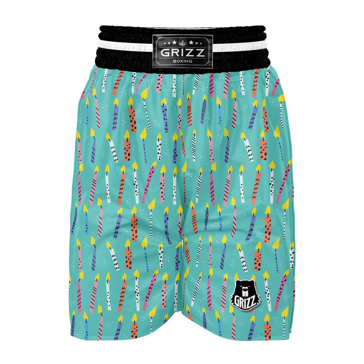 Doodle Candle Print Pattern Boxing Shorts-grizzshop