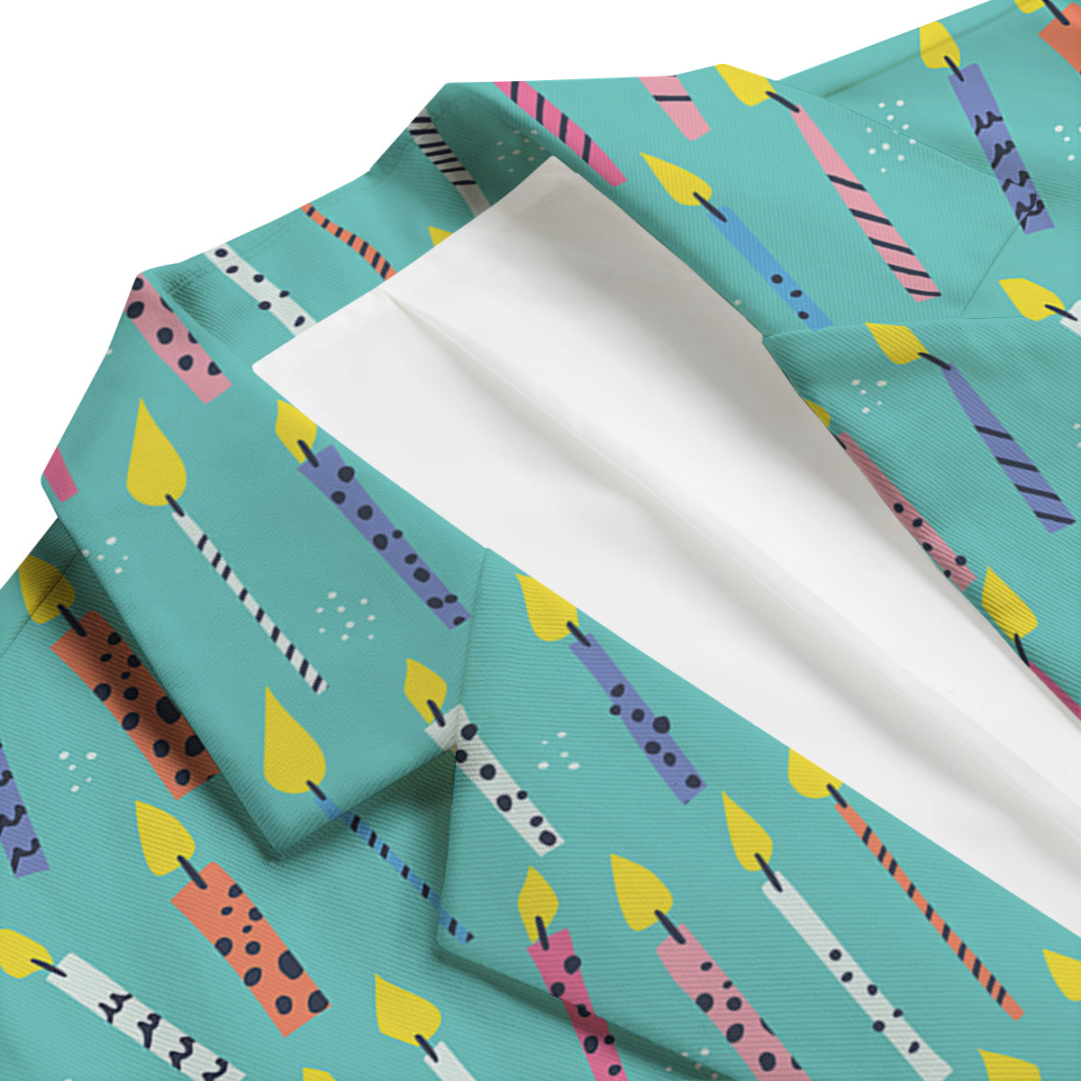 Doodle Candle Print Pattern Men's Blazer-grizzshop