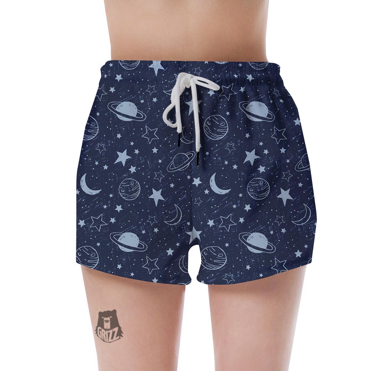 Doodle Galaxy Space Women's Shorts-grizzshop