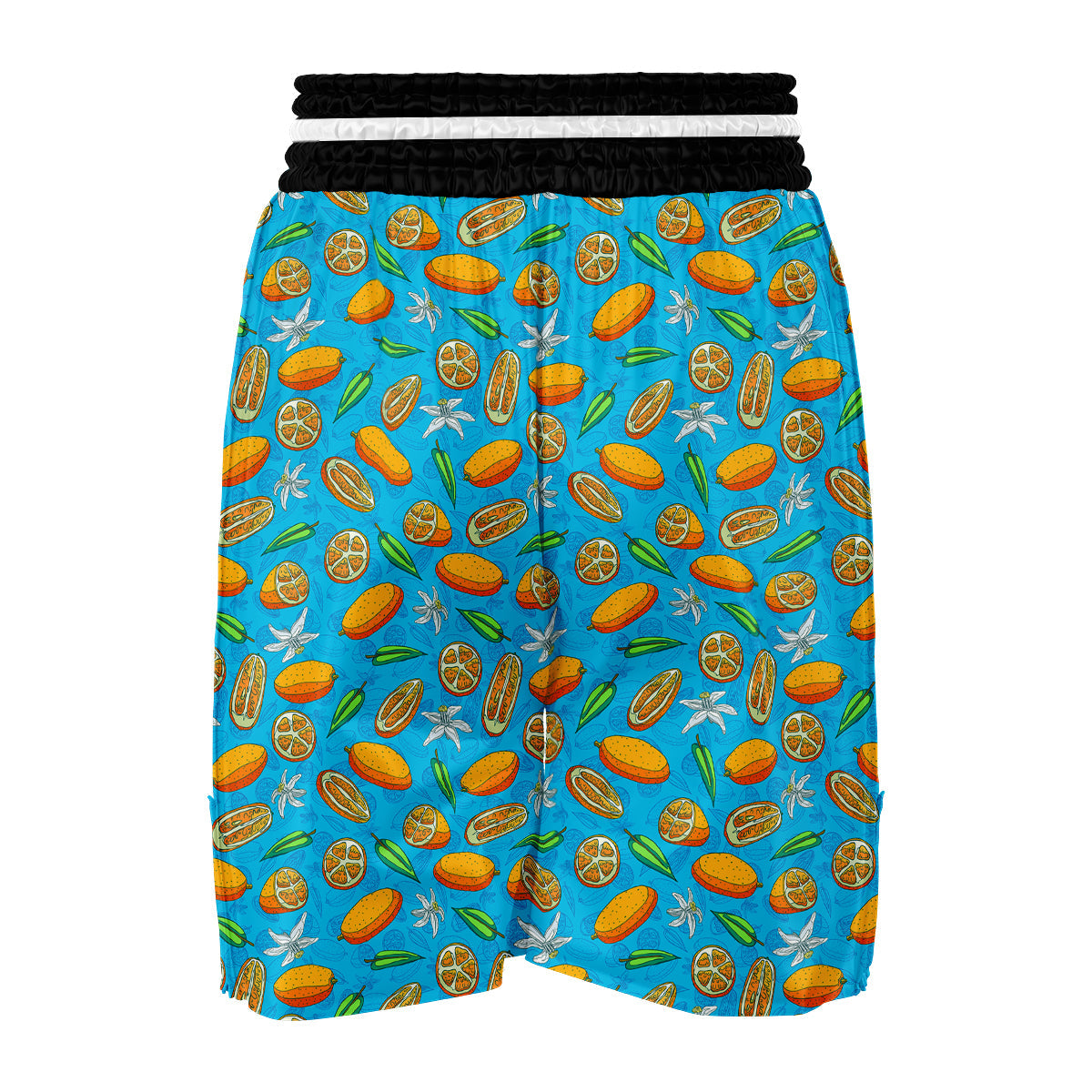Doodle Kumquat Blue And Orange Print Pattern Boxing Shorts-grizzshop