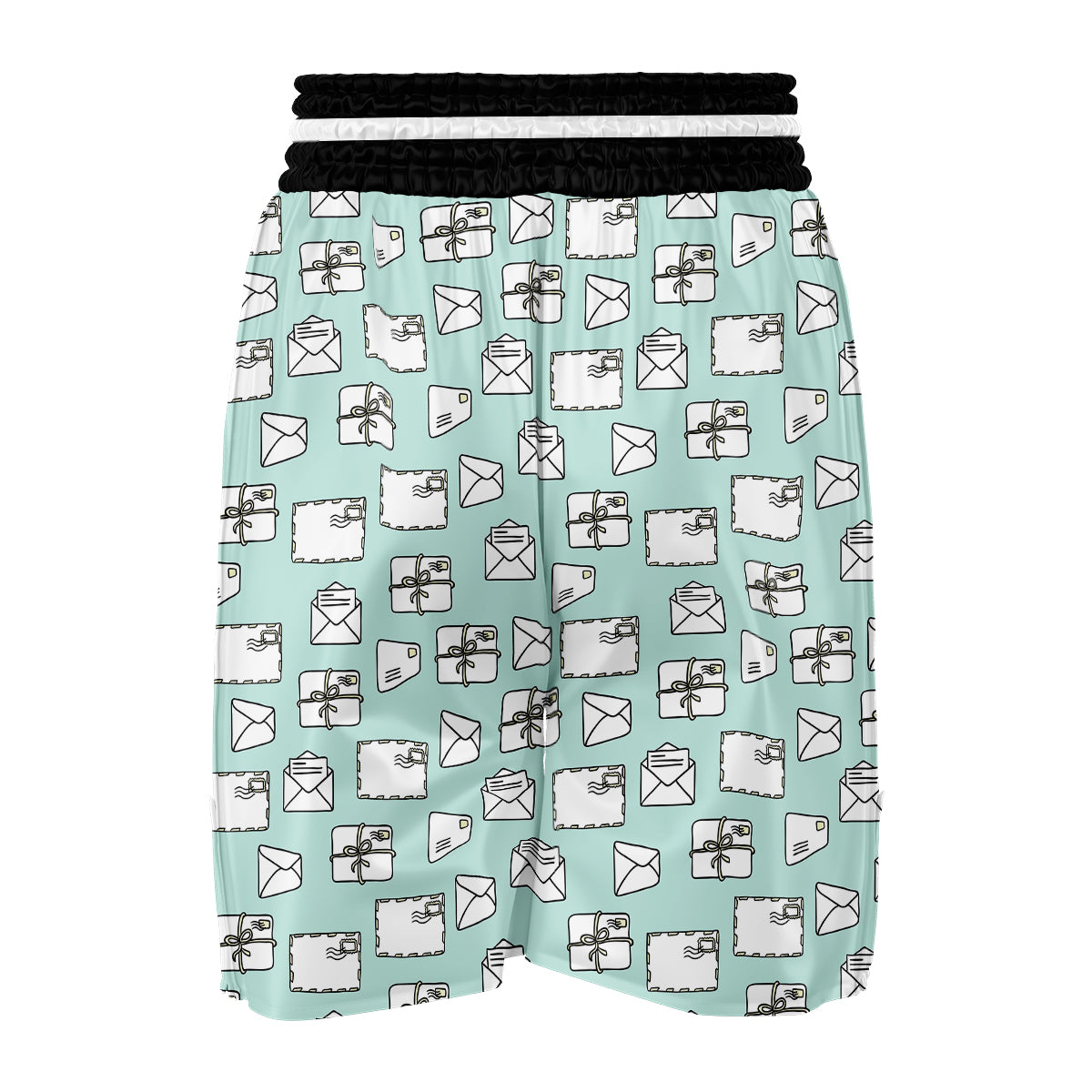 Doodle Mail Print Pattern Boxing Shorts-grizzshop