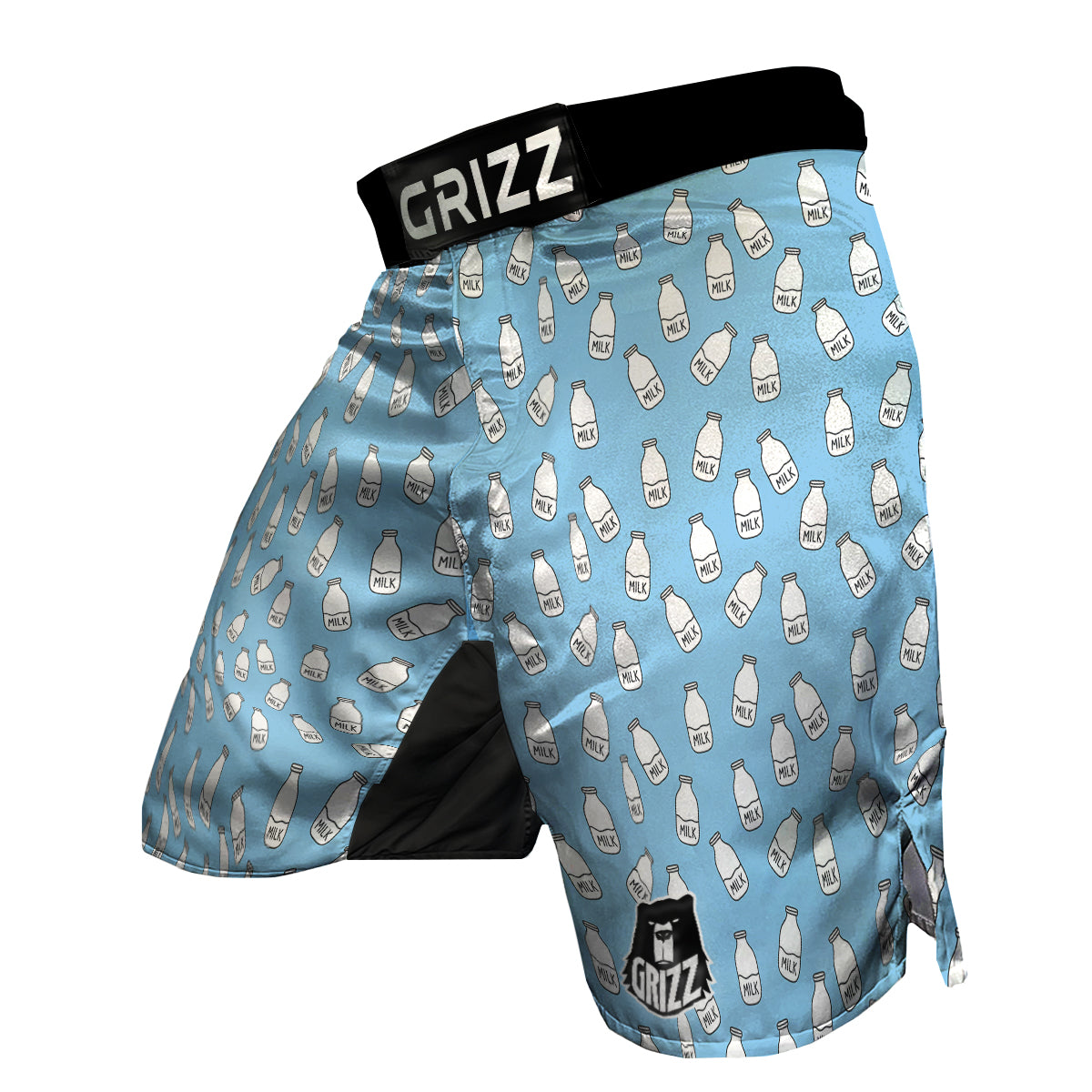 Doodle Milk Blue Print Pattern MMA Shorts-grizzshop