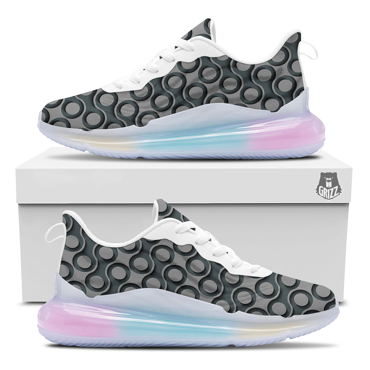 Dot 3D Geometric Print Pattern Running Sneakers-grizzshop