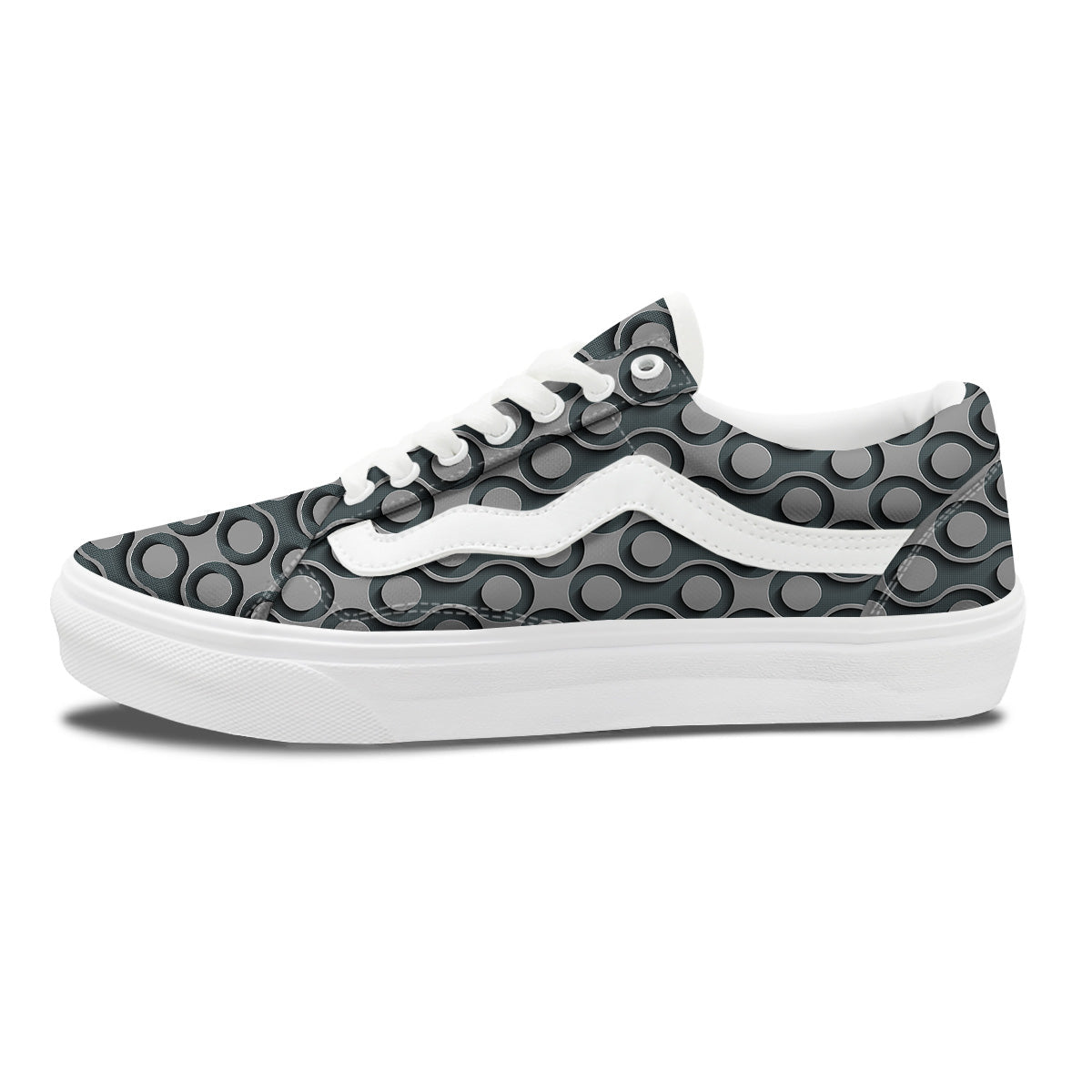 Dot 3D Geometric Print Pattern Skate Shoes-grizzshop