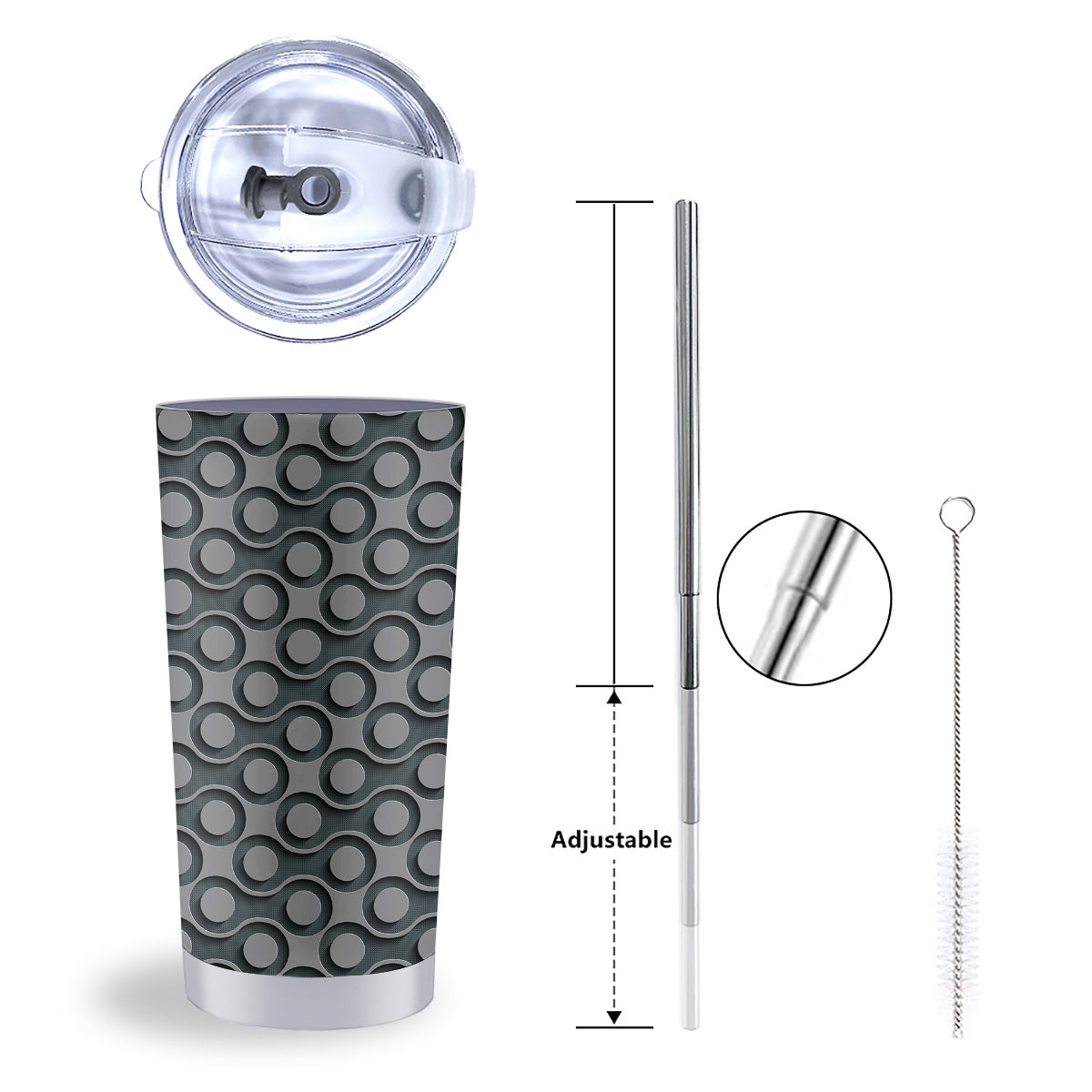 Dot 3D Geometric Print Pattern Tumbler-grizzshop