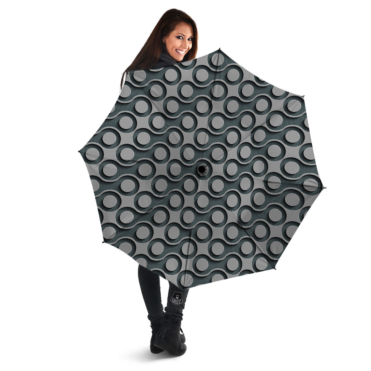 Dot 3D Geometric Print Pattern Umbrella-grizzshop