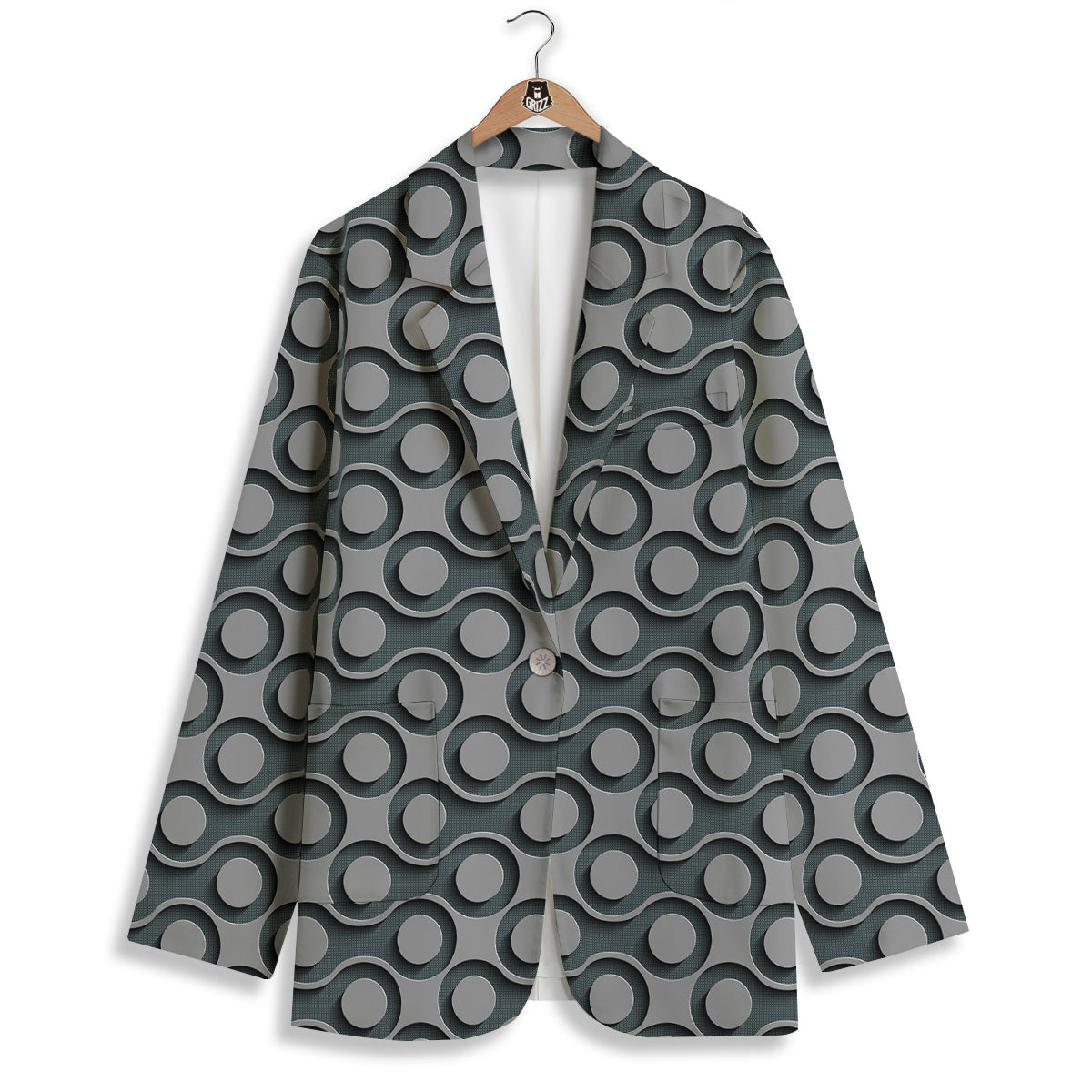 Dot 3D Geometric Print Pattern Women's Blazer-grizzshop