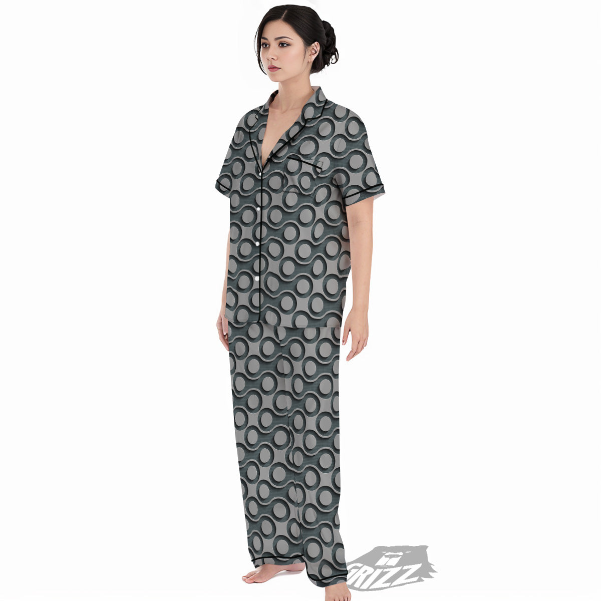 Dot 3D Geometric Print Pattern Women's Pajamas Set-grizzshop