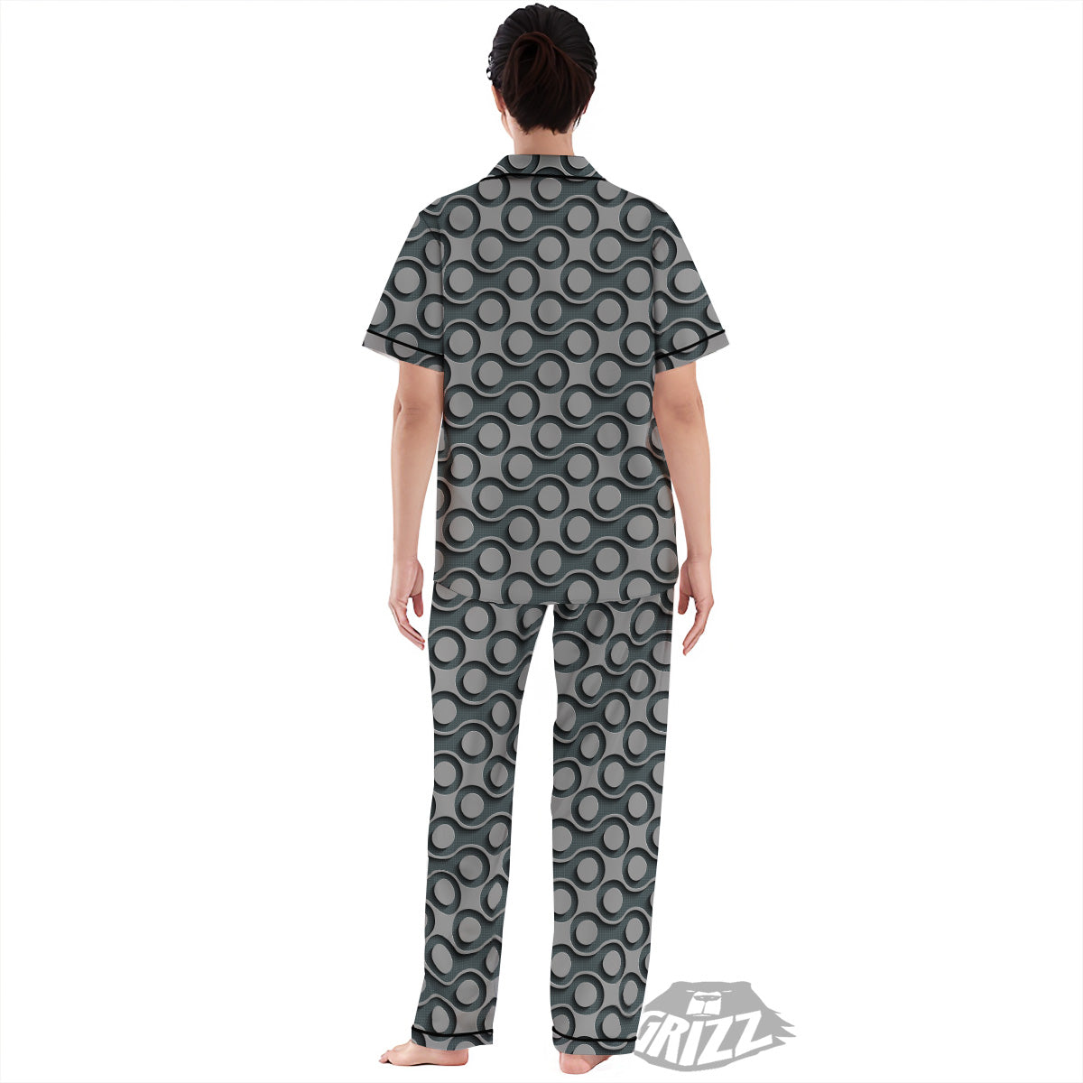 Dot 3D Geometric Print Pattern Women's Pajamas Set-grizzshop