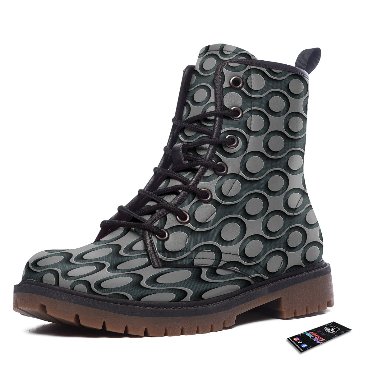 Dot 3D Geometric Print Pattern Work Boots-grizzshop
