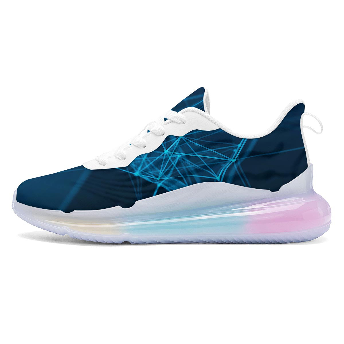 Dot Geometric Teal Polygonal Print Running Sneakers-grizzshop